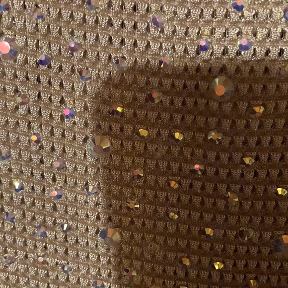 Tan high/ low dress/tunic with sparkles on the front. Super chic & comfortable. - Picture 3 of 4